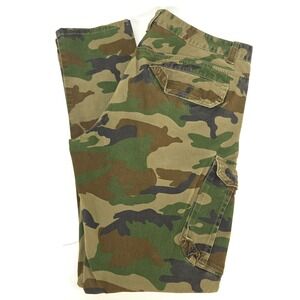 Smoke Rise Camo Cargo Pants Mens 36x33 Green Military Streetwear Utility Stretch